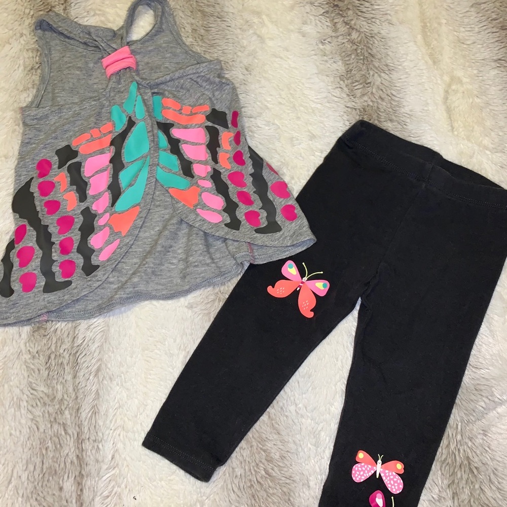 Baby Girl Butterfly Print Matching Set